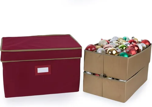 Miniatura 26 de Covermates Keepsakes – Caja de almacenamiento ajustable de 72 piezas – Capacidad para adornos de 4 pulgadas – Resistente – Asas – apilables