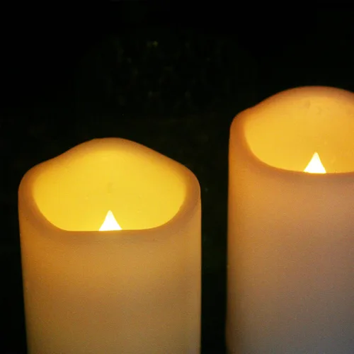 Miniatura 5 de Velas impermeables para exteriores, funcionan con pilas, 3 x 7 pulgadas, sin llama, con temporizador, luces LED eléctricas de plástico parpadeantes