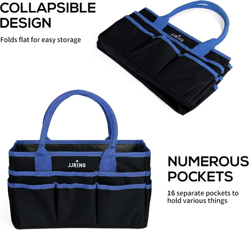 Miniatura 7 de Jjring Fundamental Organizer - Bolsa de nailon 600D para artistas, borde azul