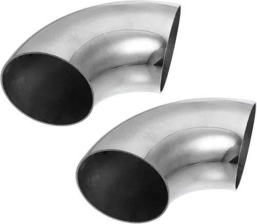Miniatura 15 de X AUTOHAUX 2 piezas OD 2.25 pulgadas 90 grados 1.5mm de espesor Codo curvo de mandril SS304 de acero inoxidable tubo curvado para tubo de escape
