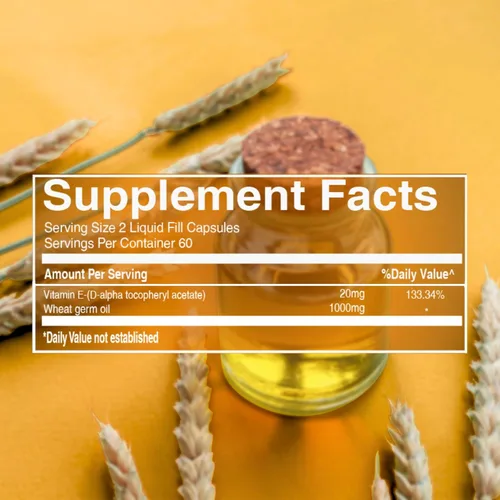Miniatura 3 de Pure Nutrition Vitamina E con aceite de germen de trigo, 1020 mg 120 cápsulas Fuente natural de vitamina E Suplemento para el cabello