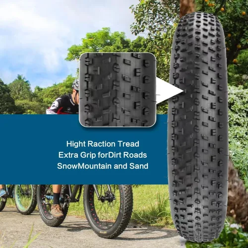 Miniatura 3 de Neumáticos de bicicleta eléctrica de 20 pulgadas/26 x 4.0 pulgadas, con protección antipinchazos, neumáticos de triciclo de bicicleta eléctrica