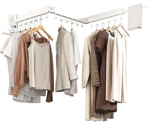 Miniatura 11 de Estante de secado de ropa montado en la pared, estante de secado de ropa plegable, estante de secado plegable retráctil para colgar ropa