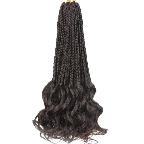 Miniatura 86 de Trenzas de ganchillo rizado francés T33, cabello pre-anillado 10 pulgadas, trenzas cortas rizadas francesas con extremos rizados, trenzas box