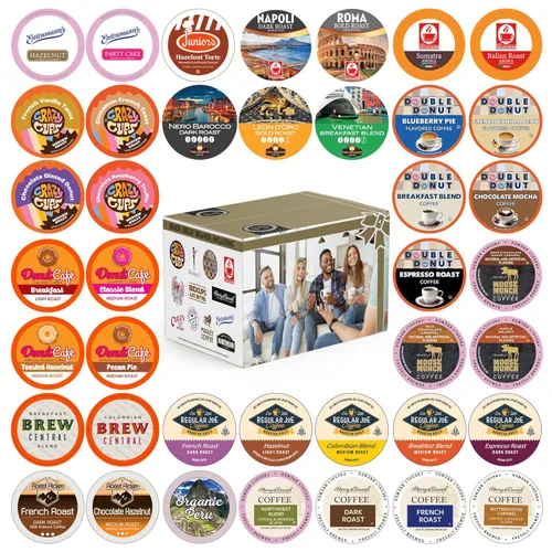 Café saborizado descafeinado: tazas de café de una porción para cafeteras Keurig K-Cup, paquete surtido, de muestra
