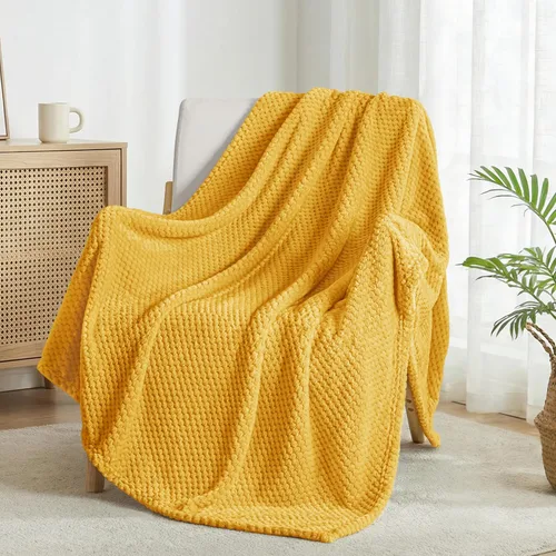 Miniatura 56 de Exclusivo Mezcla - Manta de vellón extragrande para sofá o cama, mantas supersuaves y cálidas con textura de gofre, acogedora, mullida y ligera Azul