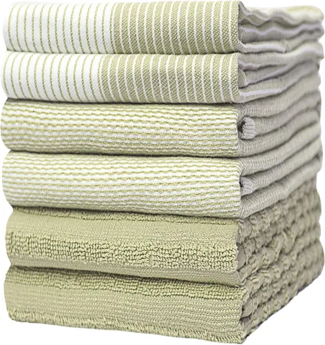 Miniatura 35 de Toallas de cocina premium (20"x 28", paquete de 6) Toallas de plato grandes de algodón Juego de textiles de cocina planos y de rizo altamente