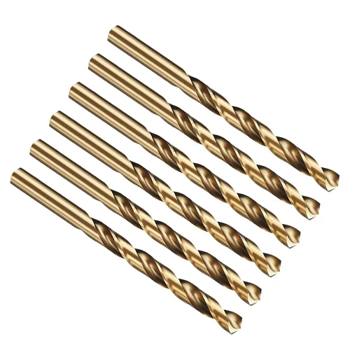 Miniatura 264 de PATIKIL Broca Jobber de 0.039 in, vástago recto M35 cobalto 5% acero de alta velocidad 135° acabado dorado para metal duro de acero inoxidable - 2