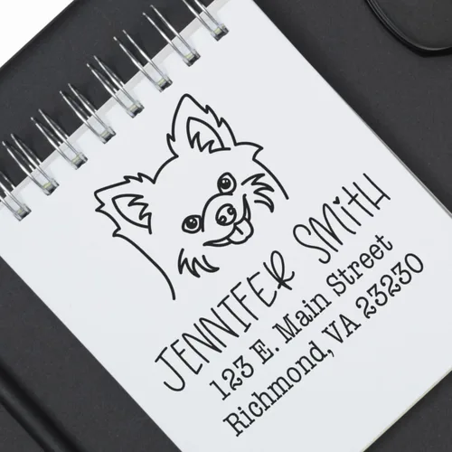 Miniatura 69 de Sello de dirección personalizado Basset Hound – Sello personalizable con nombre y dirección para sobres, ideal para amantes de los perros