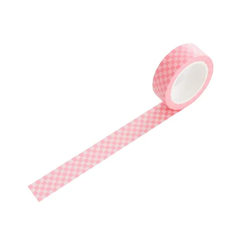 Jollity & Co Suministros para fiestas | Check It! Tickle Me Pink Washi Tape | Ideal para baby showers, aniversarios y fiestas de cumpleaños | 1