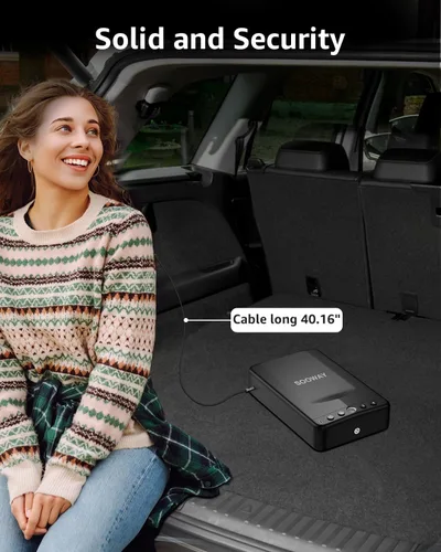 Miniatura 4 de Gun Safe, Small Pistol Safe Biometric Gun Safe for Handgun, Portable Fingerprint Quick Access Gun Lock Box for Car Travel Nightstand Bedside