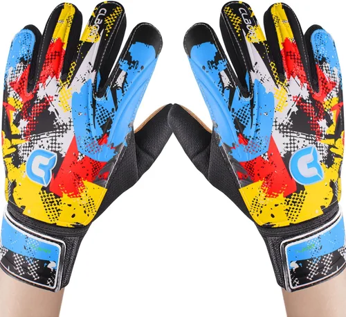 Miniatura 10 de Guantes de portero de fútbol para jóvenes y niños, guantes de portero con palmas de súper agarre, guantes de fútbol antideslizantes, protección Azul