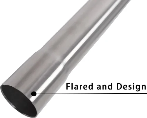 Miniatura 7 de 1.75 Pulgadas Tubo de Escape T304 de Acero Inoxidable (Tubo SS), Tubo Recto de 1 3/4"ID de Longitud 17.3" con Terminación Ensanchada y Pulida, Tubo