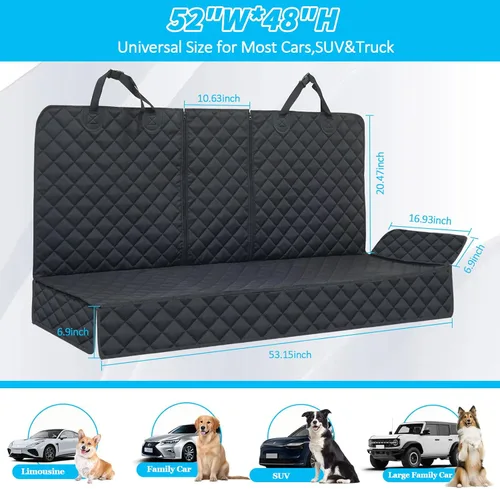 Miniatura 2 de Funda de asiento de automóvil para perro, funda para asiento trasero, funda de mascota para perros, impermeable, protector de asiento de automóvil
