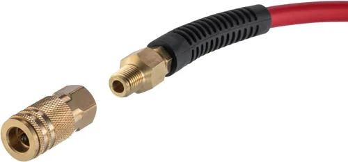 Miniatura 3 de INTERTOOL Manguera de compresor de aire 1/4-pulgada x 25 pies, ligera con acoplador rápido resistente y enchufe de servicio pesado - Resistente a