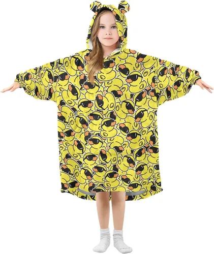 Miniatura 29 de Mantas portátiles para niños, sudadera con capucha tipo manta de gran tamaño, suave y cálida, regalos para niños, niñas y adolescentes de 3 a 14