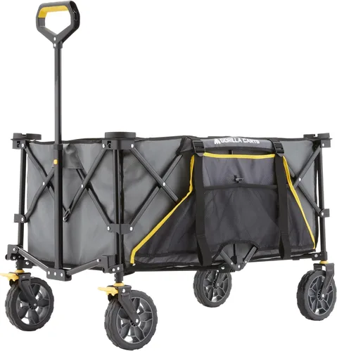 Miniatura 10 de Gorilla Carts Vagón utilitario colapsible plegable para exteriores, cama de gran tamaño de 7 pies cúbicos, capacidad de carga de 150 libras, rojo