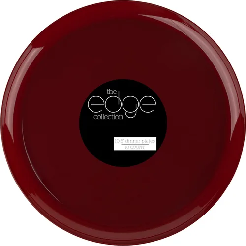 Miniatura 22 de [30 unidades de 8.6 pulgadas] Platos de fiesta de plástico azul oscuro Colección Edge Collection Premium pesado elegante vajilla desechable