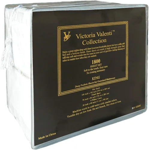 Miniatura 5 de Victoria Valenti - Juego de sábanas en relieve con 4 fundas de almohada, doble cepillado y ultra suave con bolsillos profundos para colchón extra