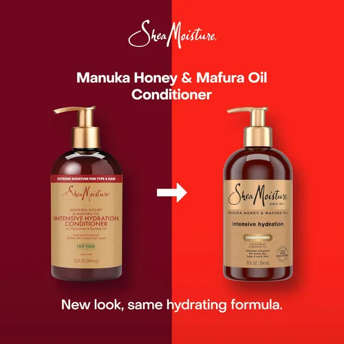 Miniatura 3 de SheaMoisture, acondicionador capilar de hidratación intensiva de miel de manuka y aceite de mafura, 13 onzas