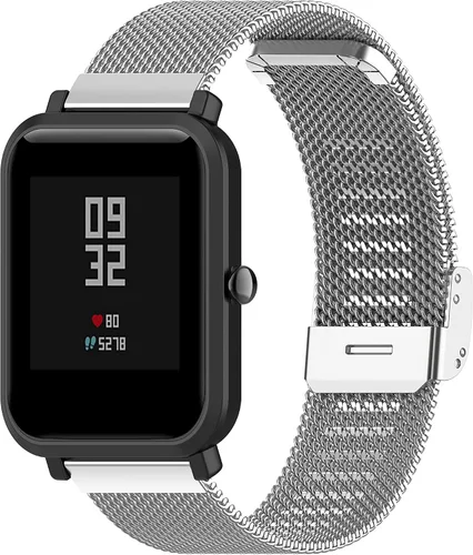 Miniatura 3 de Correa de malla metálica de acero inoxidable compatible con Amzhero IDW13/IDW16/IDW19/Runfit-2 correas de reloj para mujeres y hombres, correa