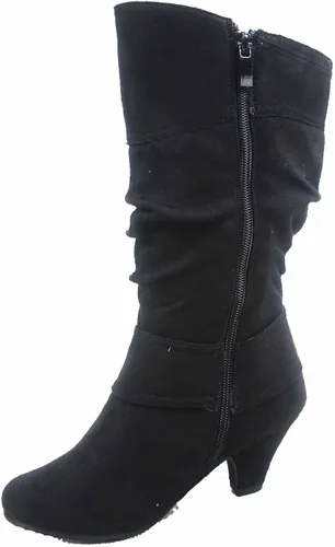 Miniatura 3 de FZ Auto-9ks - Botas de tacón bajo con cremallera lateral y punta redonda para niña