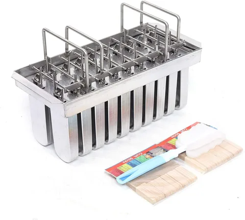 Juego de moldes para hacer helados, 20/30 piezas de acero inoxidable, kit de moldes de helado de paletas de hielo de gran capacidad, soporte para