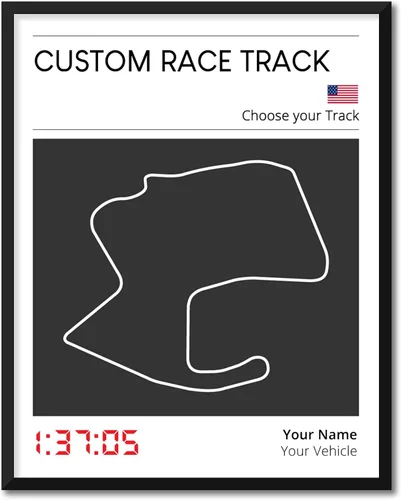 Miniatura 15 de Póster personalizable para pista de carreras, impresión personalizable hecha a mano, estilo 1, impresión metálica negra de 8 x 10 pulgadas