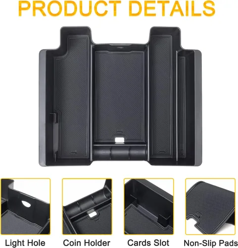 Miniatura 4 de PIMCAR Organizador de consola central de tamaño completo para Chevy Silverado/GMC Sierra 1500 2019-2022 y Silverado/Sierra 2500 HD 3500 HD 2020-2023