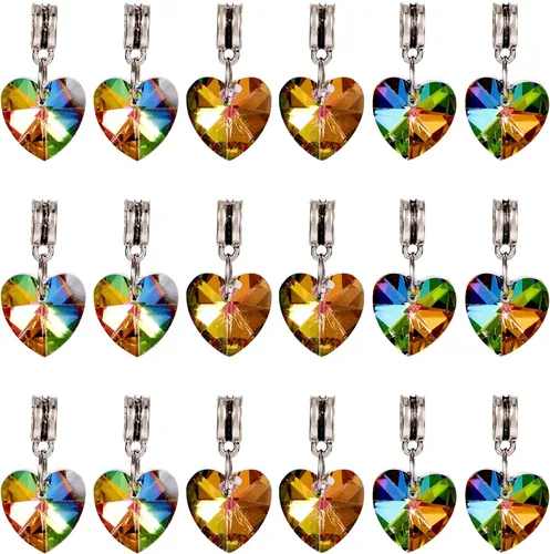 Miniatura 11 de Cheriswelry 96 dijes de cristal de mariposa transparente facetados, colgantes de corazón de amor, adornos colgantes de 51.732 in para hacer aretes
