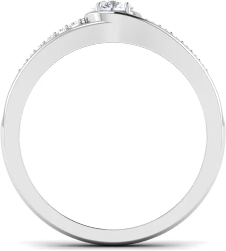 Miniatura 4 de IGI Certified 0.70Ctw Round Excellent Cut Lab Created Diamond Modern Channel Engagement Ring With Accent Stone In 14k White Yellow Rose Gold for