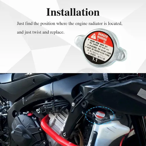 Miniatura 6 de FUSCH Tapa del radiador del motor 1.1 compatible con Suzuki GSX (R600, R750, R1000, S750) / RM(80, 85, 125, 250, Z-250, Z450) / V-Strom