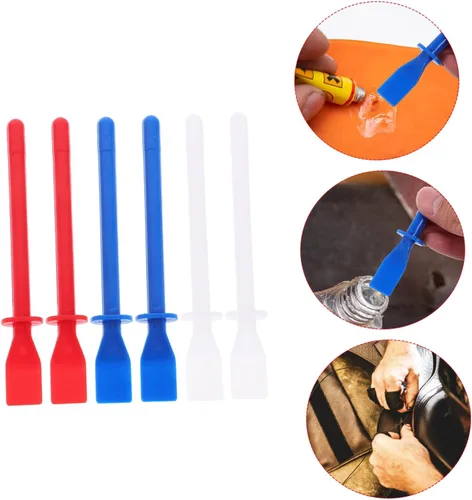 Miniatura 5 de TEHAUX Esparcidores de pegamento, aplicador de palos de pegamento de plástico, raspadores de pegamento, cepillo de pegamento, herramienta