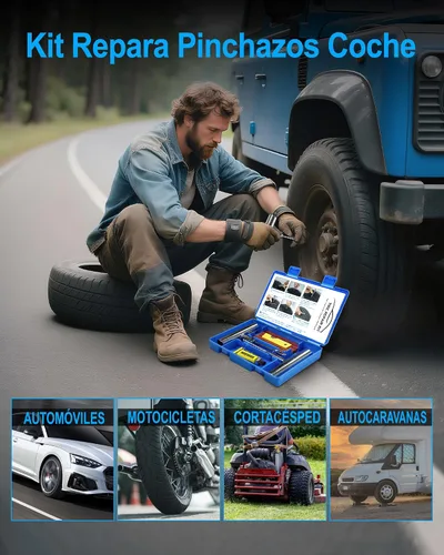 Miniatura 7 de Kit de reparación de neumáticos con tapones, kit de tapones de neumáticos de servicio pesado profesional para automóvil, ATV, motocicleta, camión