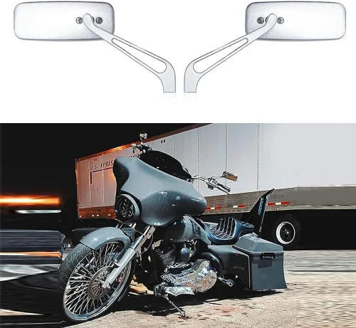 Miniatura 11 de DREAMIZER Espejos retrovisores negros universales de 8 mm/10 mm para motocicleta, compatibles con Harley, bicicleta de calle, scooter, chopper