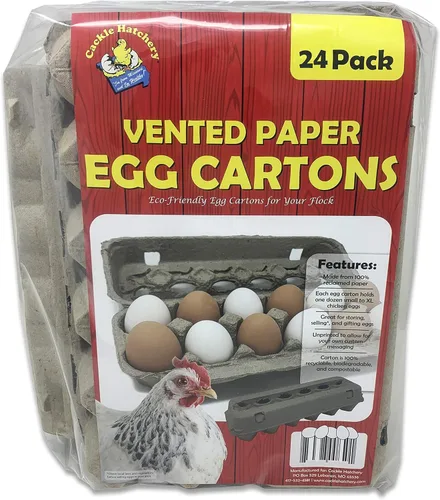 Miniatura 5 de Cackle Hatchery Cartones de huevos de pulpa de papel ventilados con capacidad para 1 docena de huevos de gallina (paquete de 24)