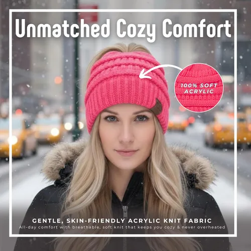 Miniatura 74 de Funky Junque - Gorro para mujer con ranura para cola de caballo