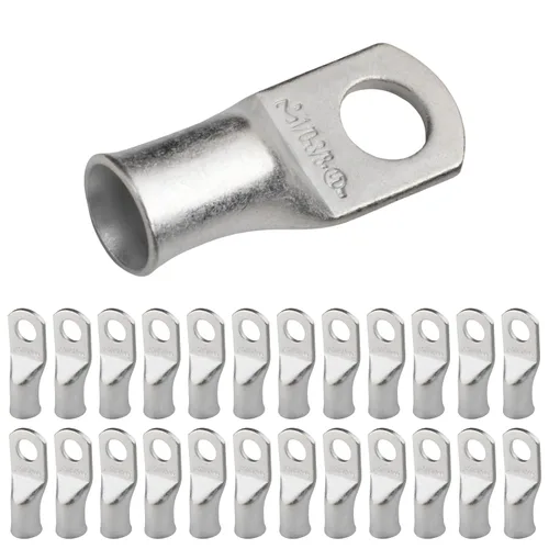 Miniatura 110 de SELTERM 5 piezas terminales de cable de cobre estañado 1/0 AWG perno de 1/2", extremos de cable de batería, terminales de anillo, conectores