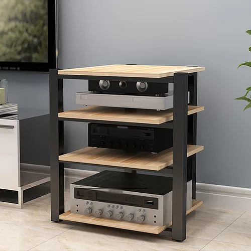 Miniatura 15 de Soporte para medios AV, estantería audiovisual, gabinete estéreo, torre de estante de audio, gabinete de consola de reproductor de discos, estantes