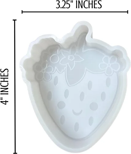 Miniatura 3 de Molde de silicona Freshie de fresa para automóvil, 4 x 3.25 x 1.2 pulgadas, paquete tropical de frutas y verano para playa, para perlas aromáticas