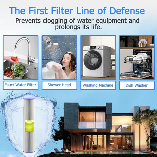 Miniatura 7 de Cartucho de filtro de agua de 50 micrones para toda la casa, filtros de sedimentos plisados para agua de pozo, reemplazo universal para cualquier