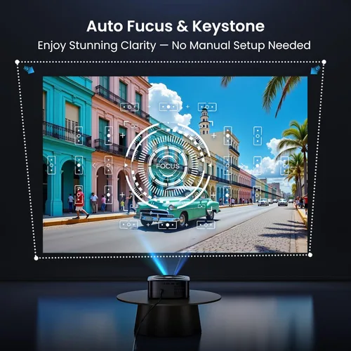 Miniatura 12 de Proyector inteligente Google TV con licencia oficial 1500 ANSI, HAPPRUN 4K Full HD Home Theater con enfoque automático, sonido Dolby, Wi-Fi
