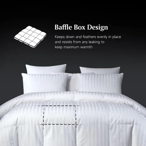 Miniatura 4 de Beautyrest Edredón de plumón de ganso blanco húngaro para todas las estaciones, de algodón cultivado en Estados Unidos, tamaño Queen, 750 potencia