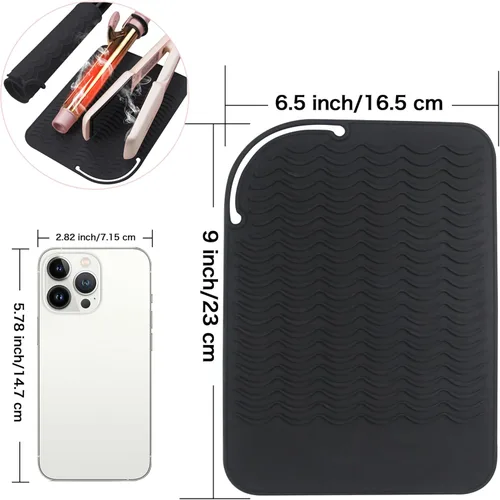 Miniatura 3 de Heysam Alfombrilla térmica profesional para herramientas para el cabello, plancha plana y rizadora, bolsa de almacenamiento de viaje para encimera