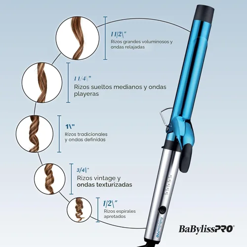 Miniatura 6 de BabylissPRO Nano Titanium Professional Curling Wand For All Hair Types, Reaches 430 Degrees For Long Lasting Curls