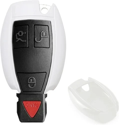 Miniatura 7 de Llavero iJDMTOY inteligente con carcasa brillante a control remoto con ajuste preciso para Mercedes Benz clase C E S M CLS CLK GLK GL, etc, Negro
