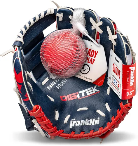 Miniatura 9 de Franklin Sports Guantes de béisbol para niños, guantes de teeball RTP para jóvenes + juego de pelotas, guantes de teeball para niños y niñas, niños