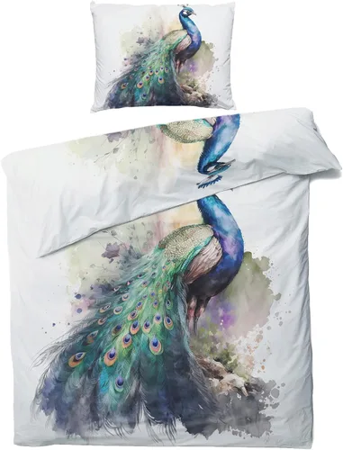 Miniatura 44 de Phoenix Funda de edredón tamaño King Juego de ropa de cama de pájaro de fantasía 3 piezas Funda de edredón con patrón de microfibra suave