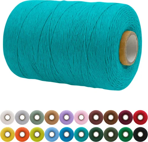 JeogYong Cordón de macramé de un solo hilo 1mm x 426 yardas (1279 pies) Cuerda de algodón suave Hilo de macramé de 1 mm, suministros de macramé para