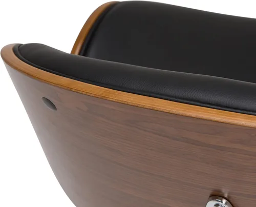 Miniatura 9 de SIMPLIHOME Marana - Taburete de bar giratorio ajustable, altura del asiento de 37 a 45 pulgadas, taburete tapizado en piel sintética vegana negra